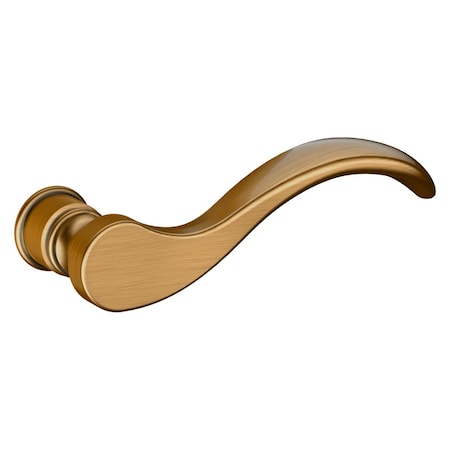 Baldwin Wave Lever Satin Brass with Brown Door Levers Satin Brass with Brown 5455V.060.LMR